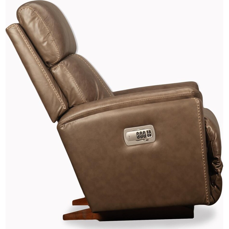 talladega brown power leather rocker recliner   