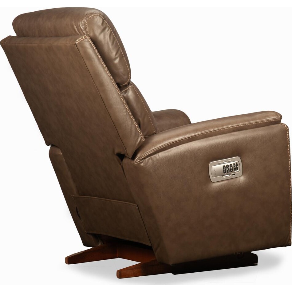 talladega brown power leather rocker recliner   
