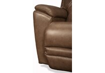 talladega brown power leather rocker recliner   