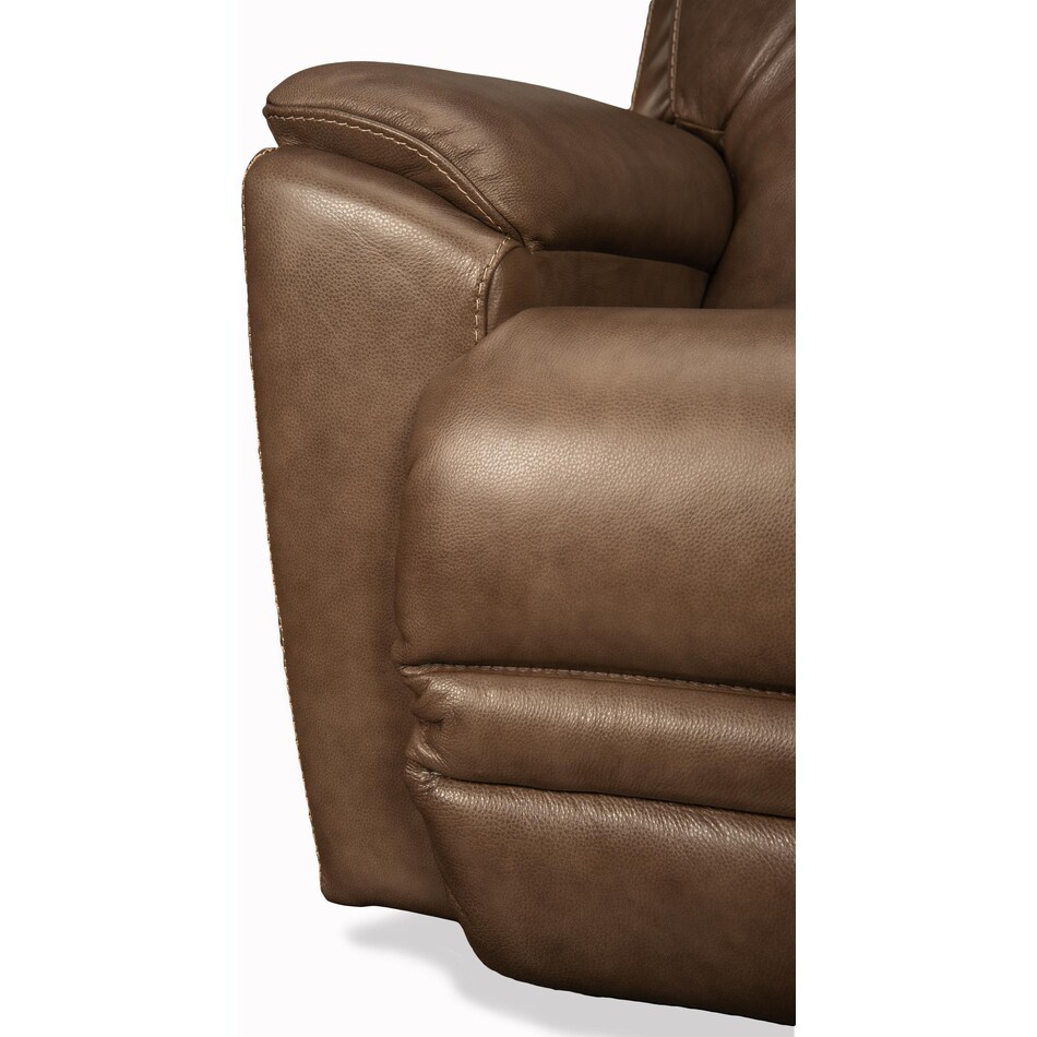 talladega brown power leather rocker recliner   