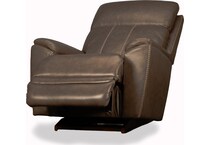 talladega brown power leather rocker recliner   