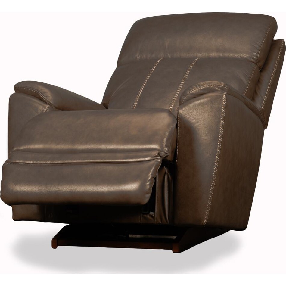talladega brown power leather rocker recliner   