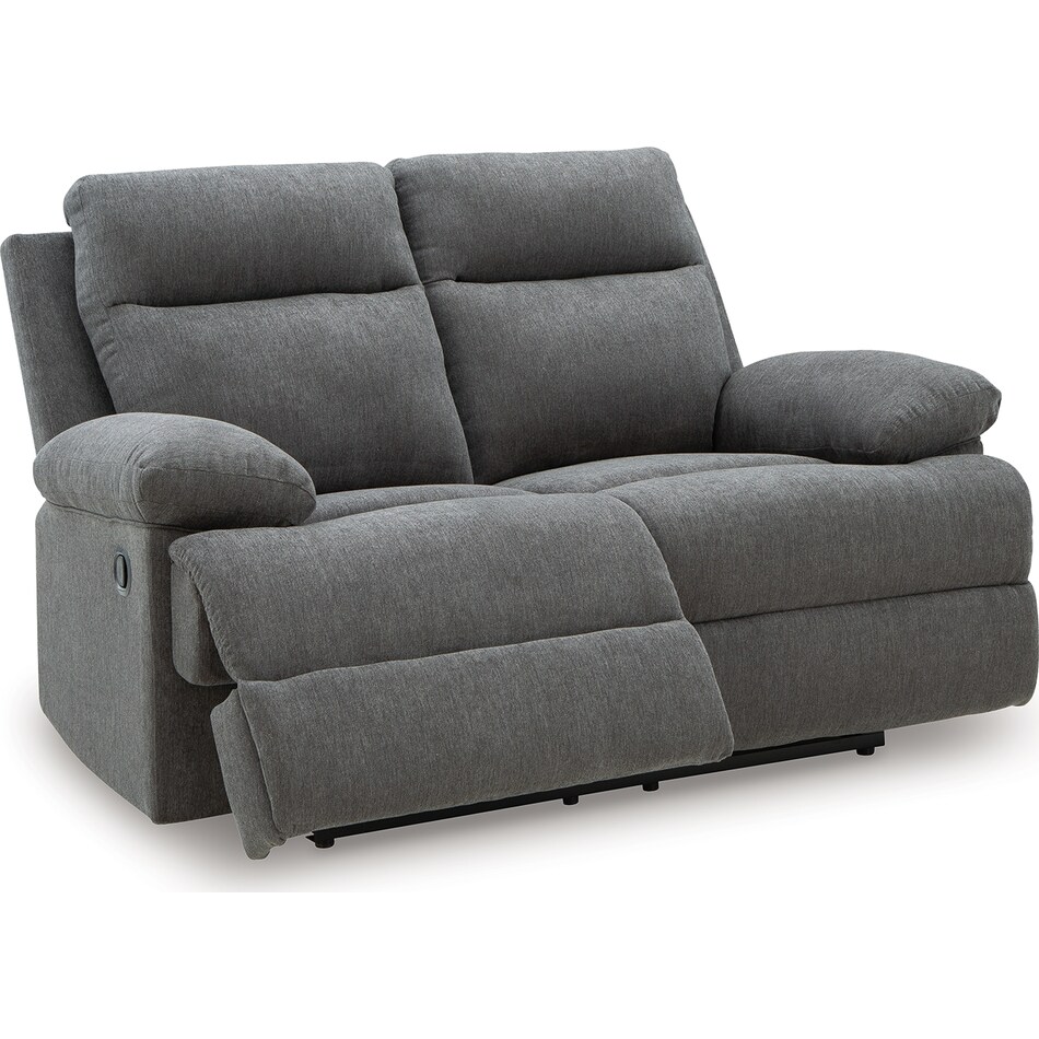 tarrant charcoal reclining loveseat   