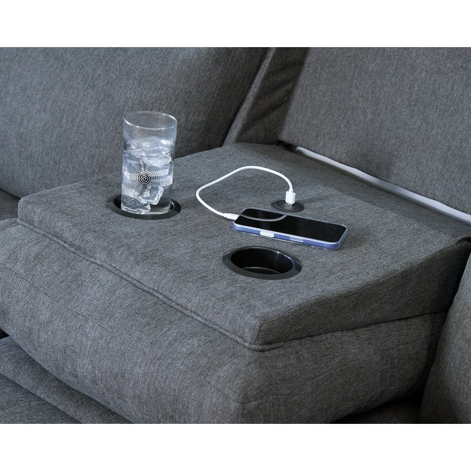 tarrant charcoal reclining sofa   