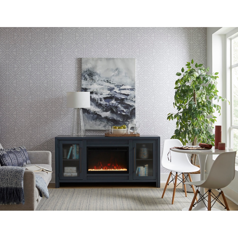 tawni malta blue fireplace insert   