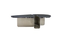 tegan black forest marble   shiny nickel cocktail table   