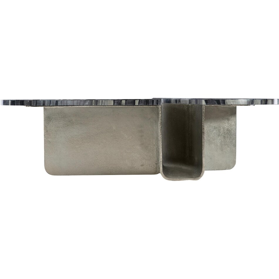 tegan black forest marble   shiny nickel cocktail table   