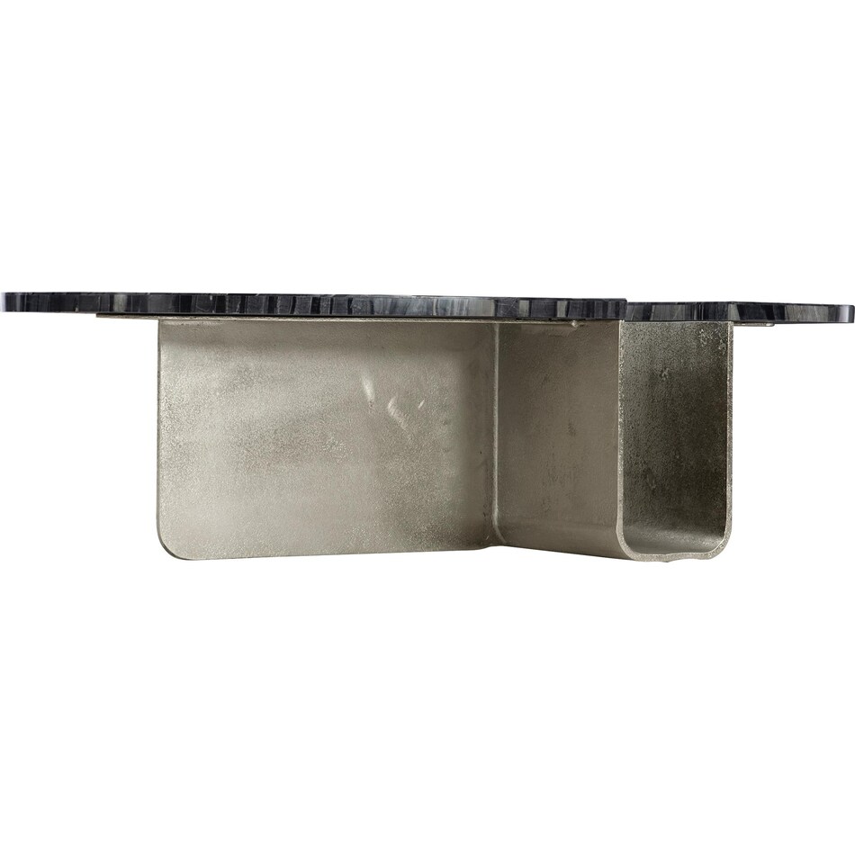 tegan black forest marble   shiny nickel cocktail table   