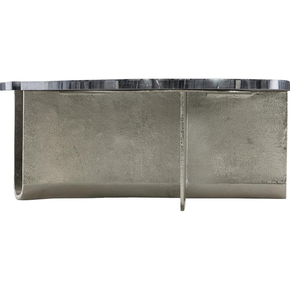 tegan black forest marble   shiny nickel cocktail table   