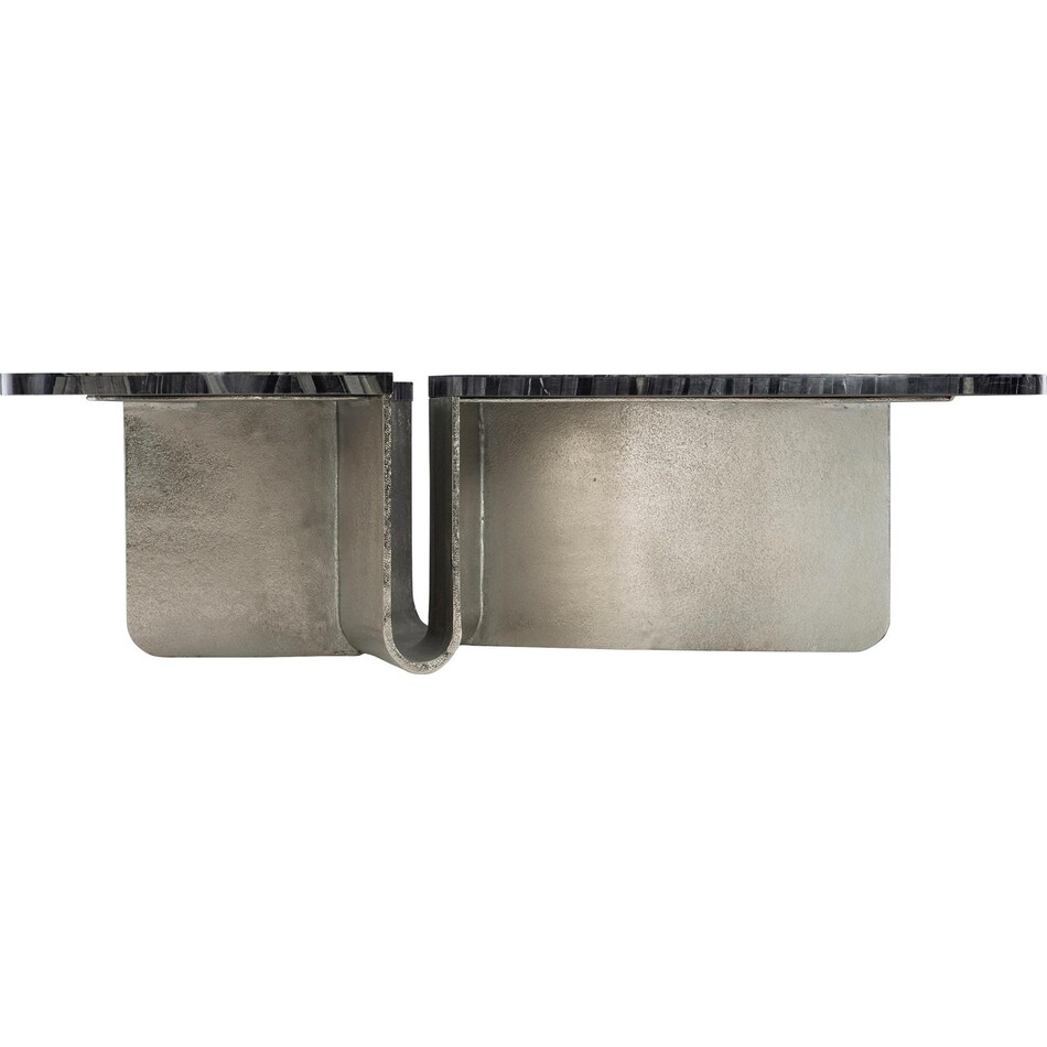 tegan black forest marble   shiny nickel cocktail table   