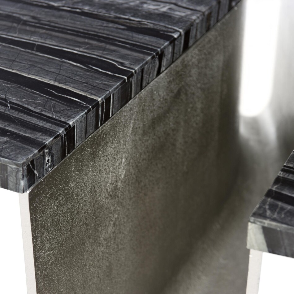 tegan black forest marble   shiny nickel cocktail table   