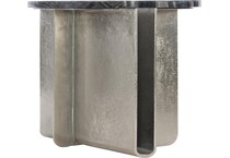 tegan black forest marble   shiny nickel end table   