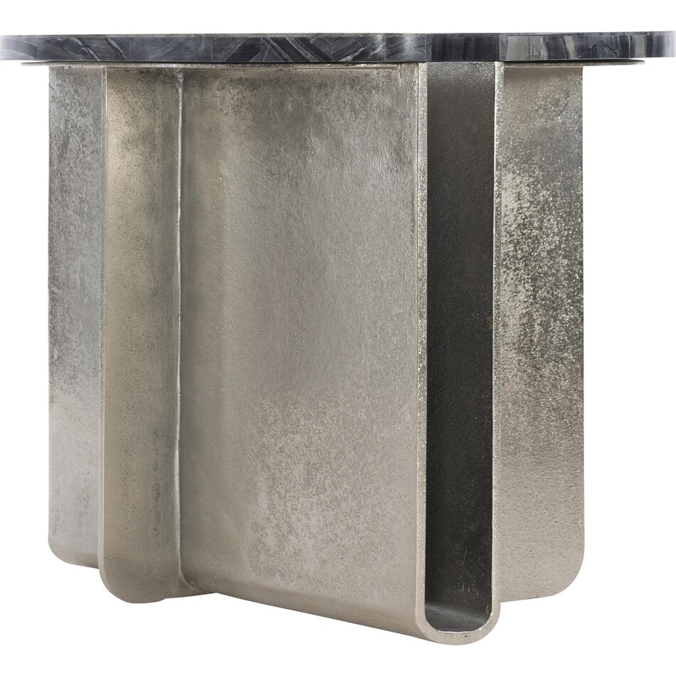 tegan black forest marble   shiny nickel end table   