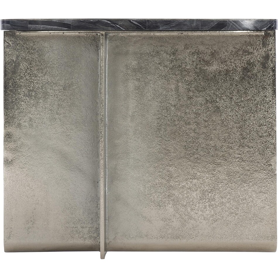 tegan black forest marble   shiny nickel end table   