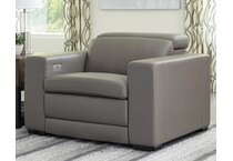 texline grey leathe rpower recliner   