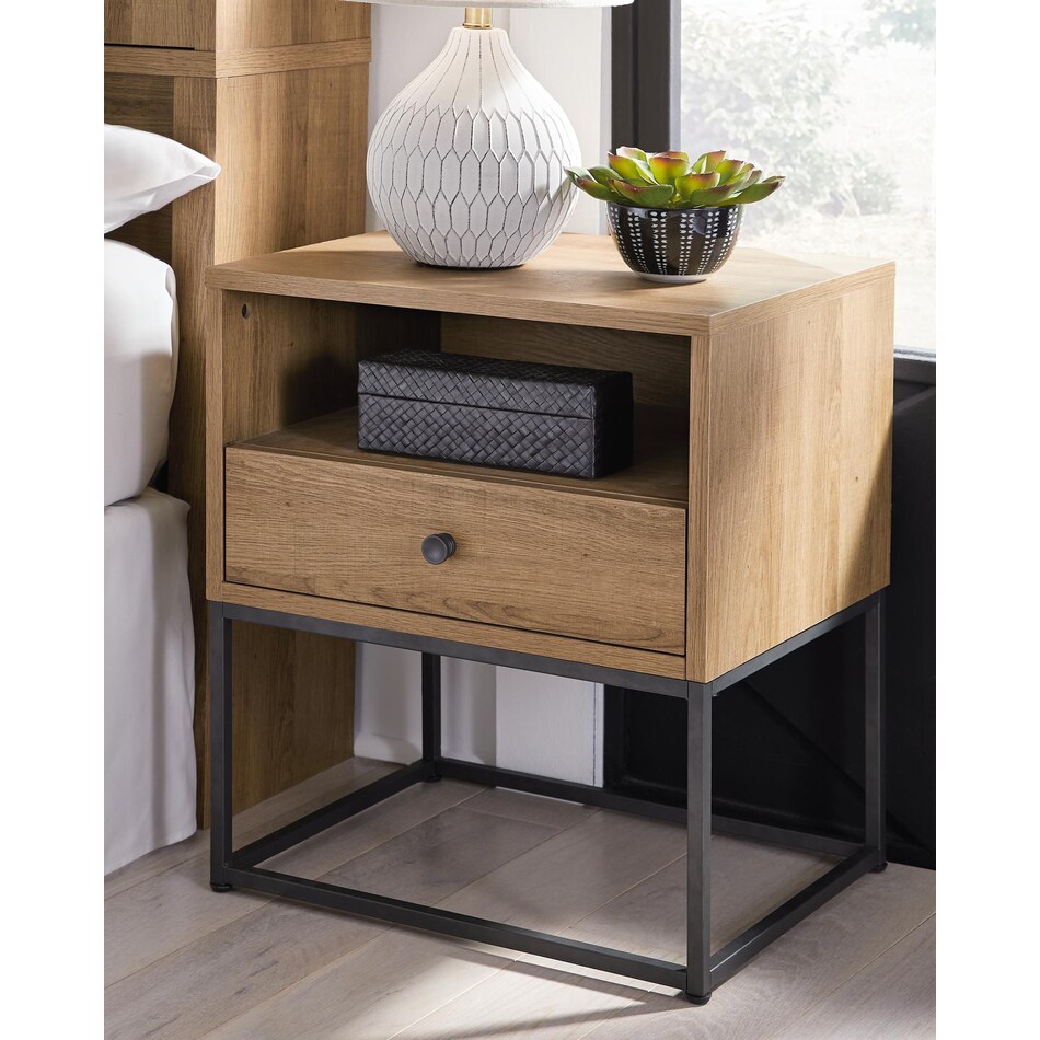 thadamere light brown nightstand   