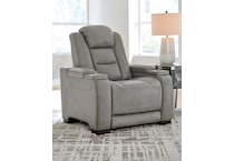the man den grey power leather recliner   