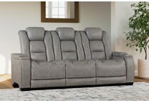 the man den grey power leather reclining sofa   