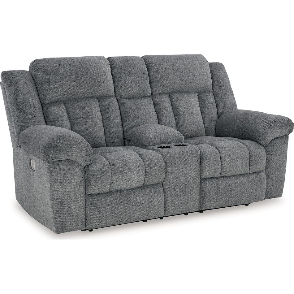 tip off slate power reclining console loveseat   