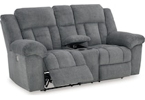 tip off slate power reclining console loveseat   