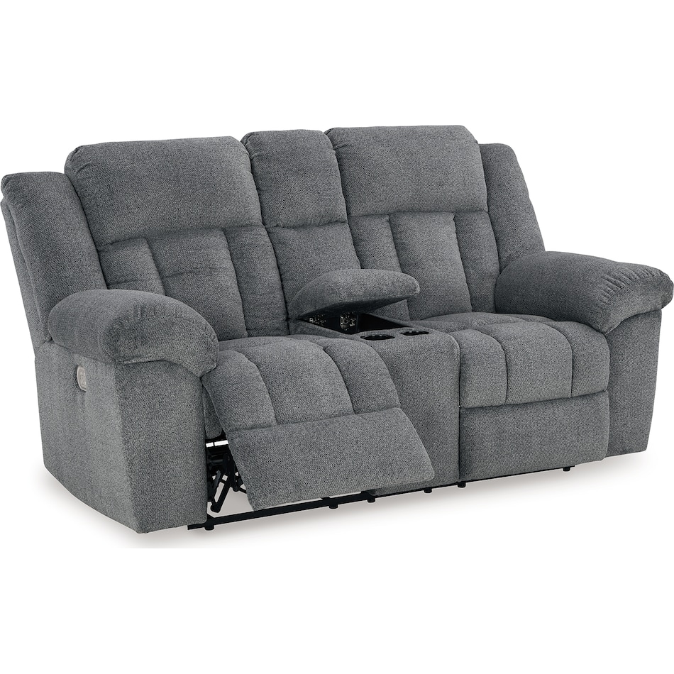 tip off slate power reclining console loveseat   