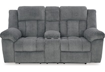 tip off slate power reclining console loveseat   