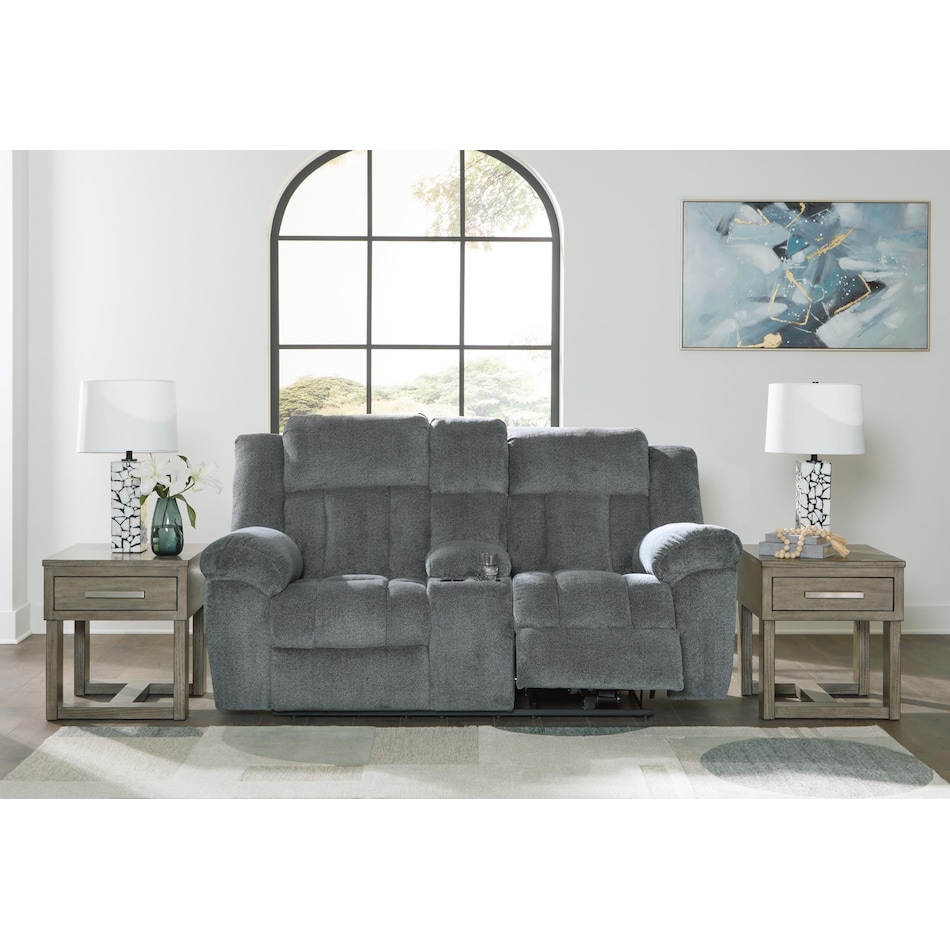 tip off slate power reclining console loveseat   