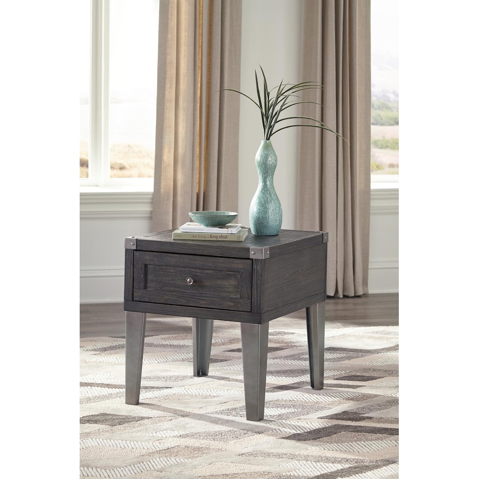 todoe dark gray end table   