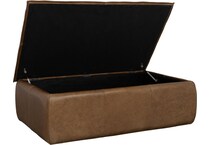 toledo brown cocktail storage ottoman   
