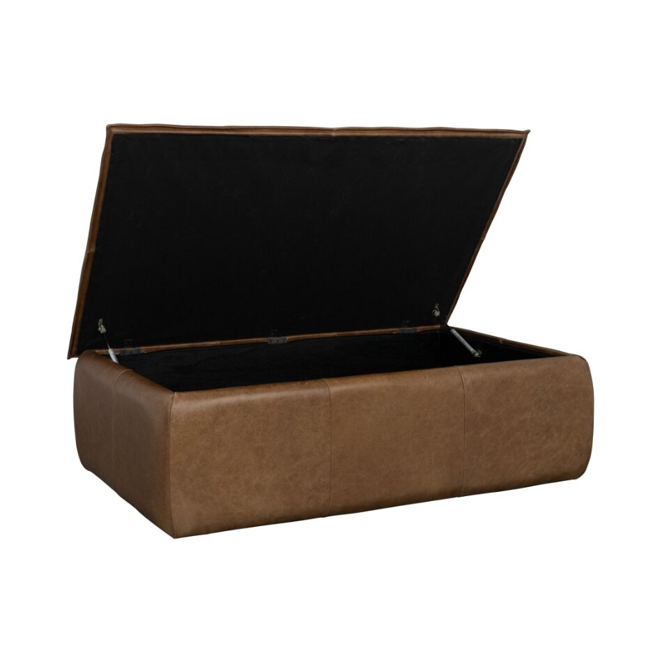 toledo brown cocktail storage ottoman   
