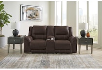 trasimeno brown power leather reclining console loveseat   