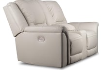 trasimeno coconut power leather reclining console loveseat   