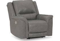 trasimeno gray power leather recliner   