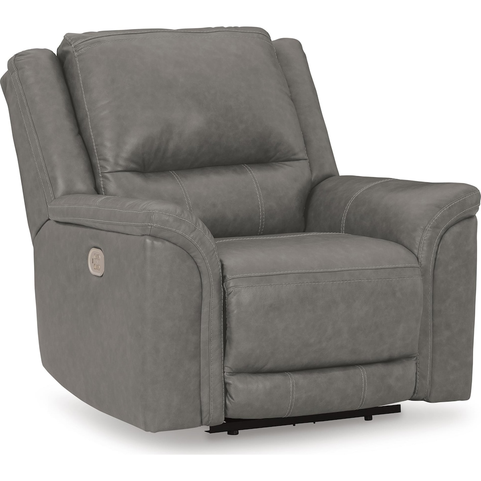 trasimeno gray power leather recliner   