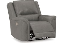 trasimeno gray power leather recliner   