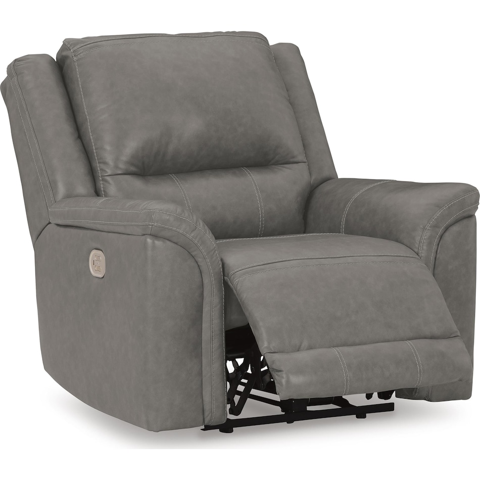 trasimeno gray power leather recliner   