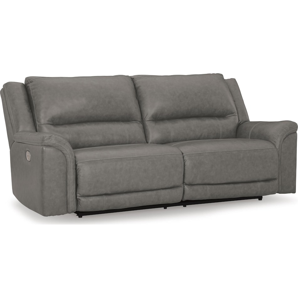 trasimeno gray power leather reclining sofa   