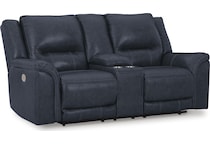 trasimeno ocean power leather reclining console loveseat   