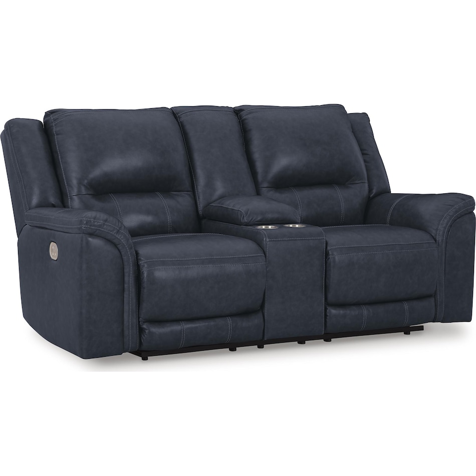 trasimeno ocean power leather reclining console loveseat   