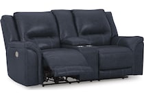 trasimeno ocean power leather reclining console loveseat   