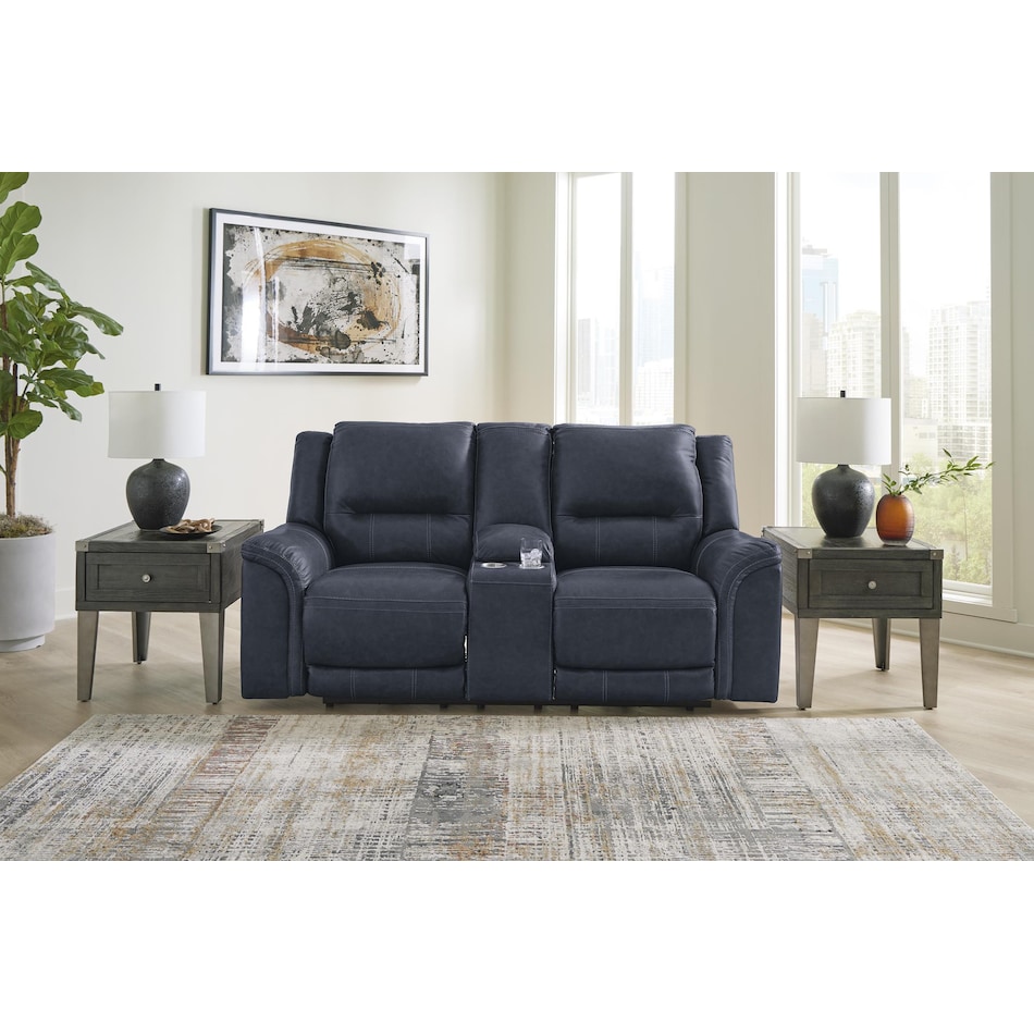 trasimeno ocean power leather reclining console loveseat   