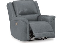 trasimeno steel power leather recliner   
