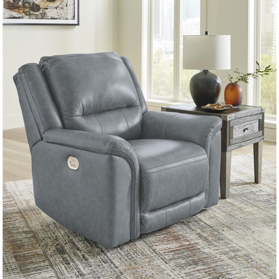 trasimeno steel power leather recliner   