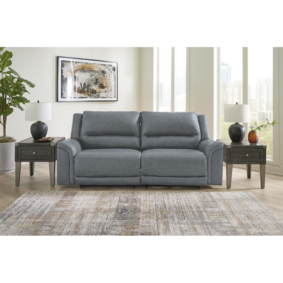 trasimeno steel power leather reclining sofa   