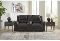 trasimeno storm power leather reclining console loveseat   