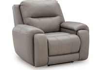 trendsetter ash power leather recliner   