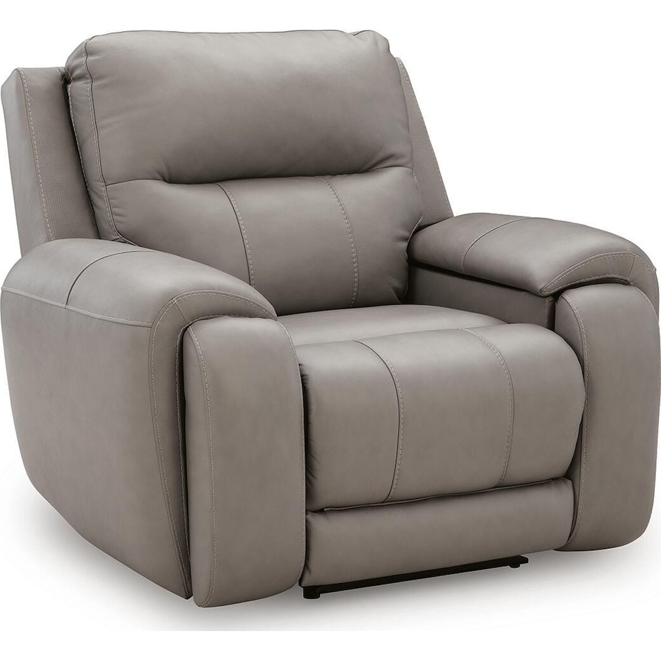 trendsetter ash power leather recliner   