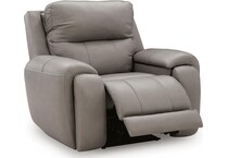 trendsetter ash power leather recliner   