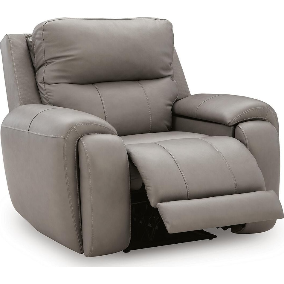 trendsetter ash power leather recliner   