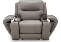 trendsetter ash power leather recliner   
